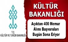 Kültür ve Turizm Bakanlığı açıktan 400 memur alımı bugün sona eri